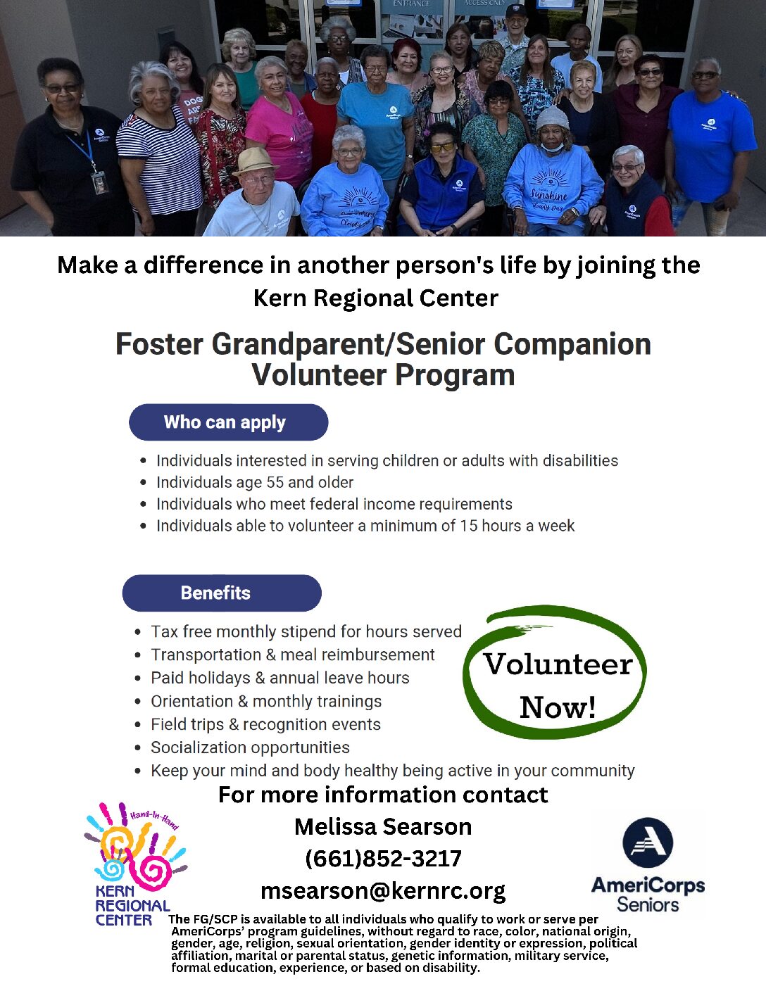 Foster Grandparent/Senior Companion Volunteer Program