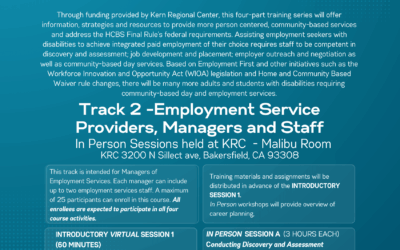 HCBS Employment Training: Employment Service Providers, Managers and Staff