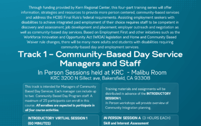 HCBS Employment Training: Community-Based Day Service Managers and Staff