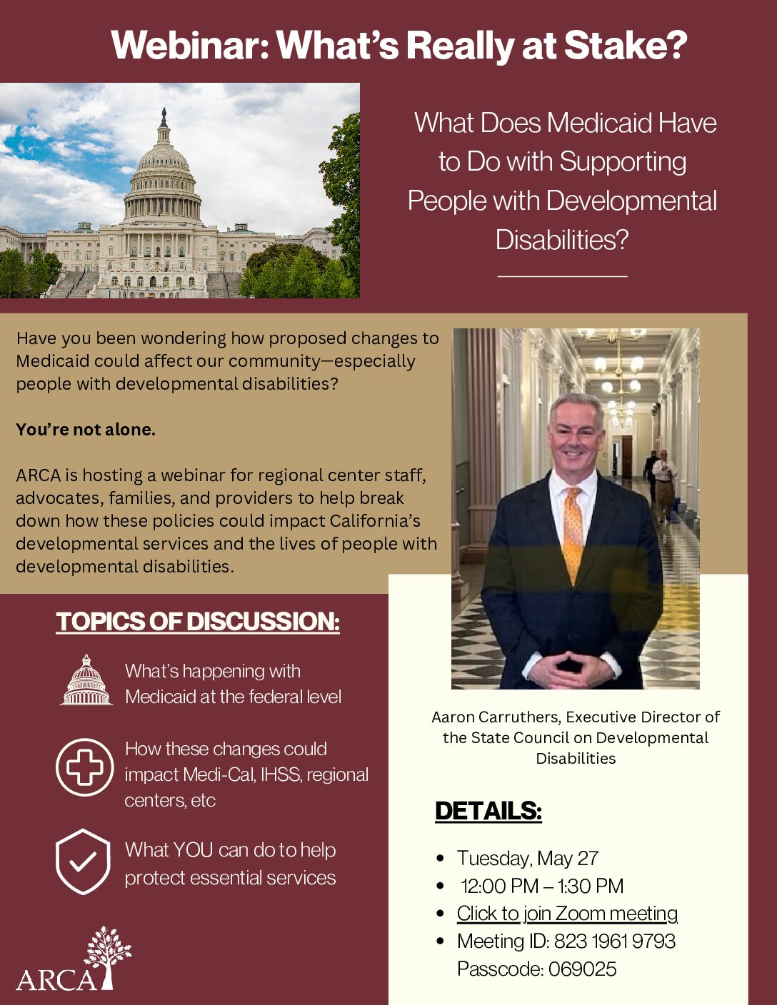 ARCA Webinar: What’s Really at Stake? 5/27/25