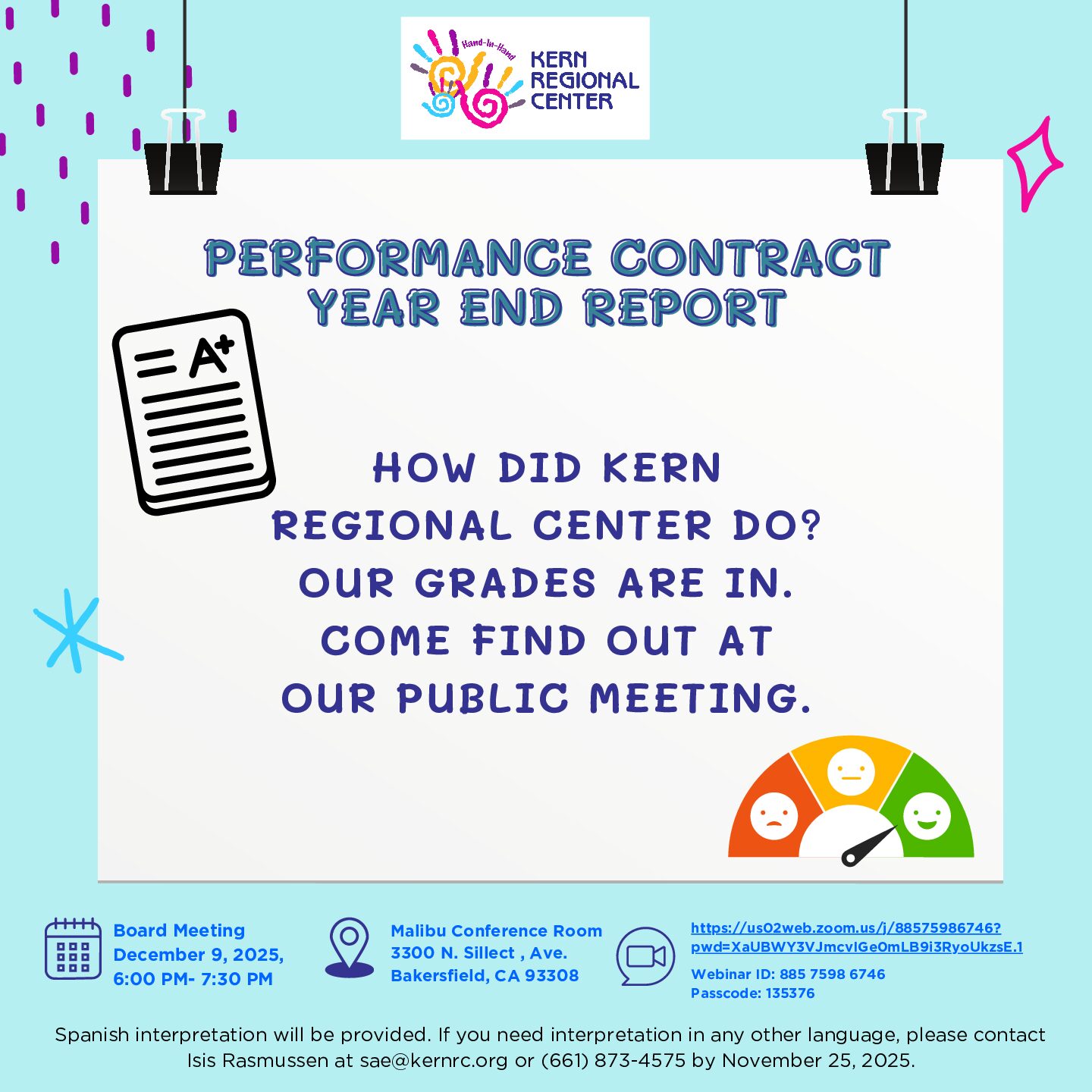 PERFORMANCE CONTRACT YEAR END REPORT