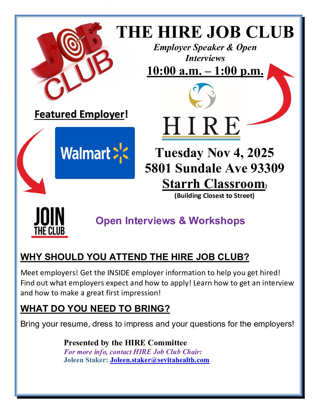 HIRE Job Club Workshop: 11/4/25