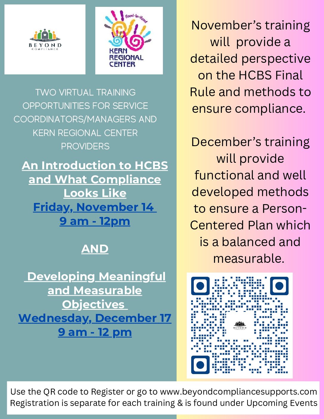 Beyond Compliance HCBS Trainings