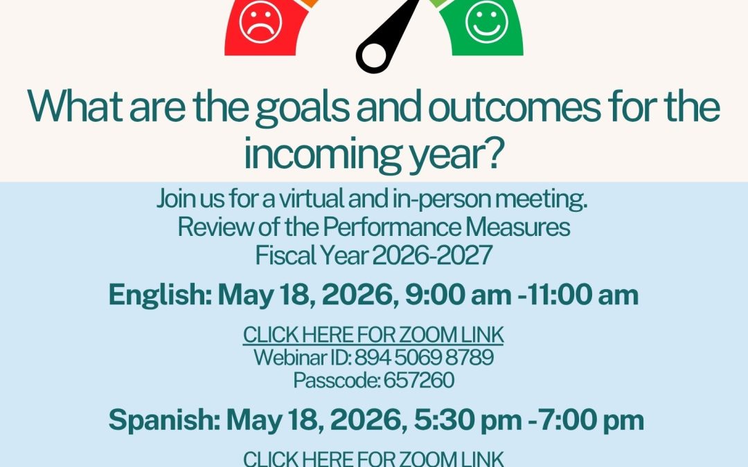 Performance Measure English is on May 18th, 9:00-11:00 AM