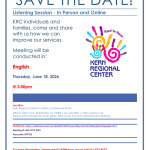 Listening Session June 18 at 3 pm at Kern Regional Center Malibu Conference Room